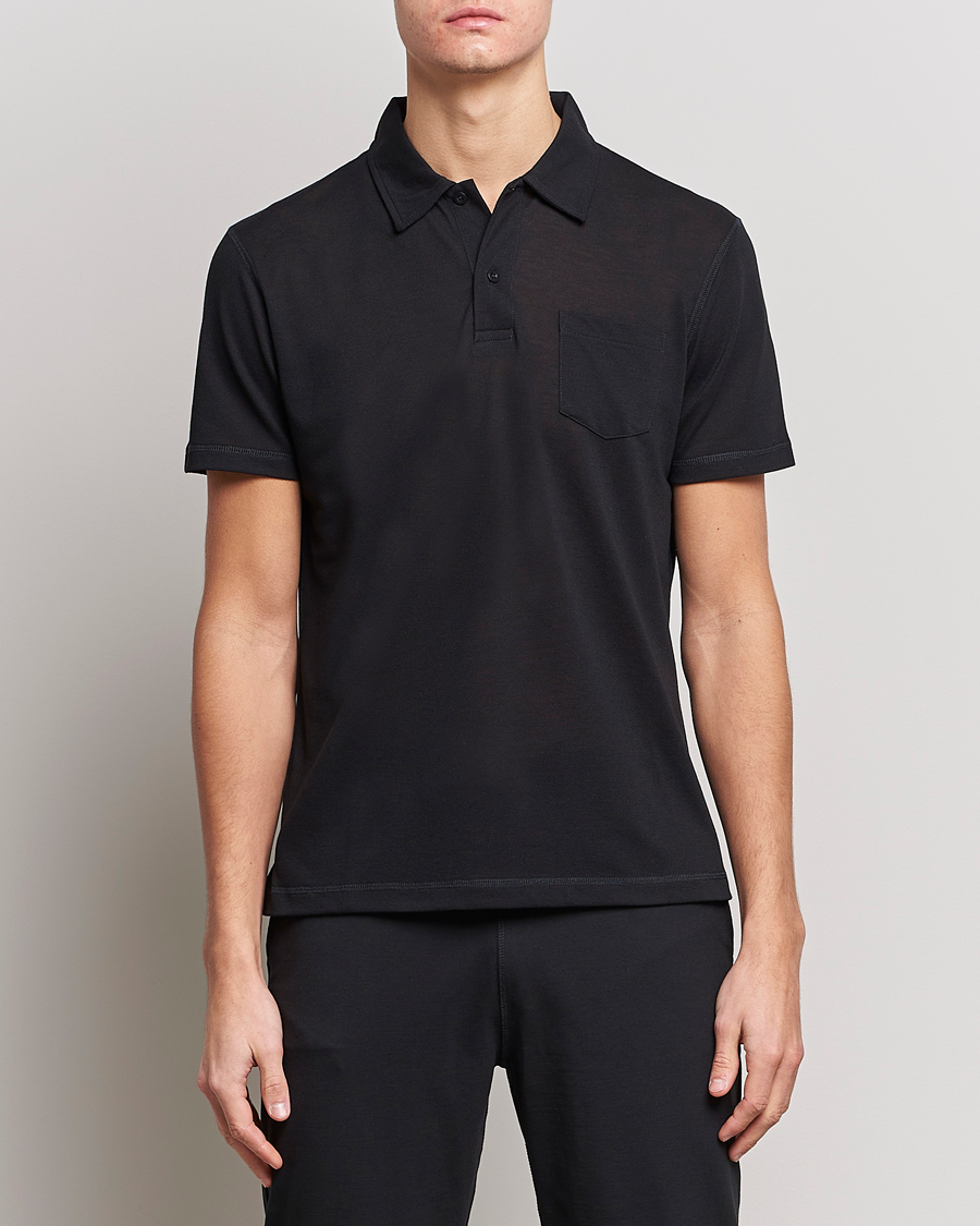 Herr | Avdelningar | Sunspel | Active Pique Polo Black