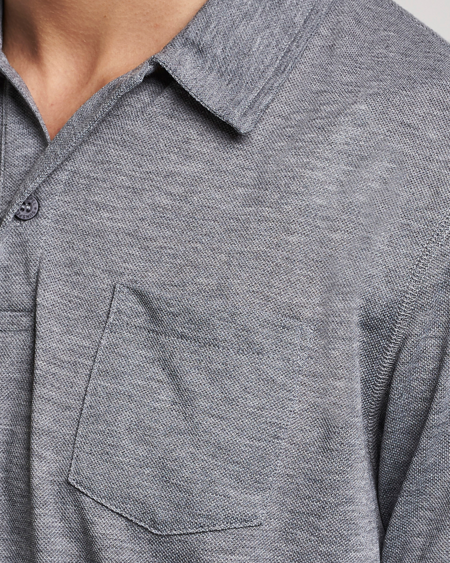 Herr | Pikéer | Sunspel | Active Pique Polo Grey Melange