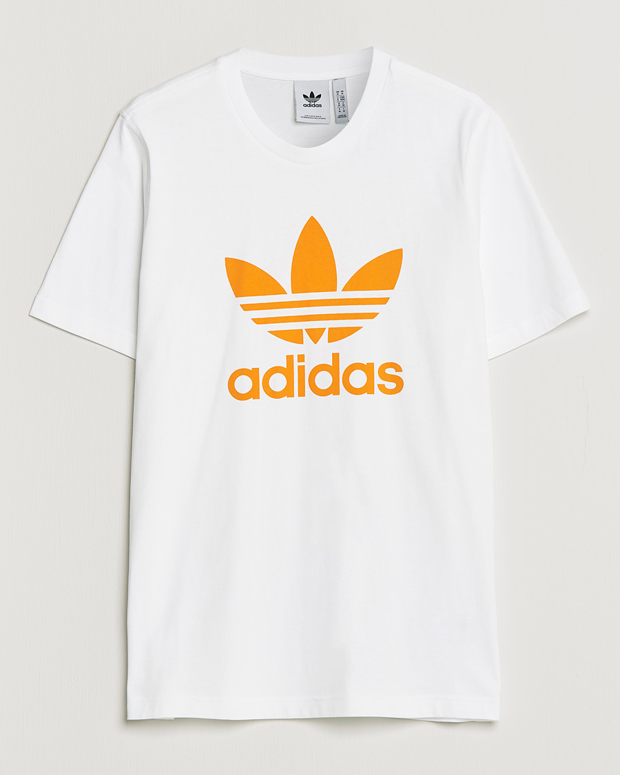 Herr | T-Shirts | adidas Originals | Trefoil Crew Neck Tee White/Orange