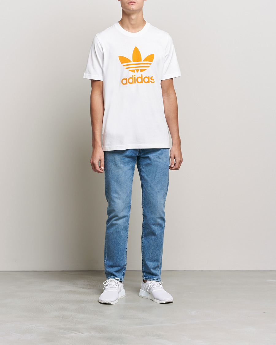 Herr | T-Shirts | adidas Originals | Trefoil Crew Neck Tee White/Orange