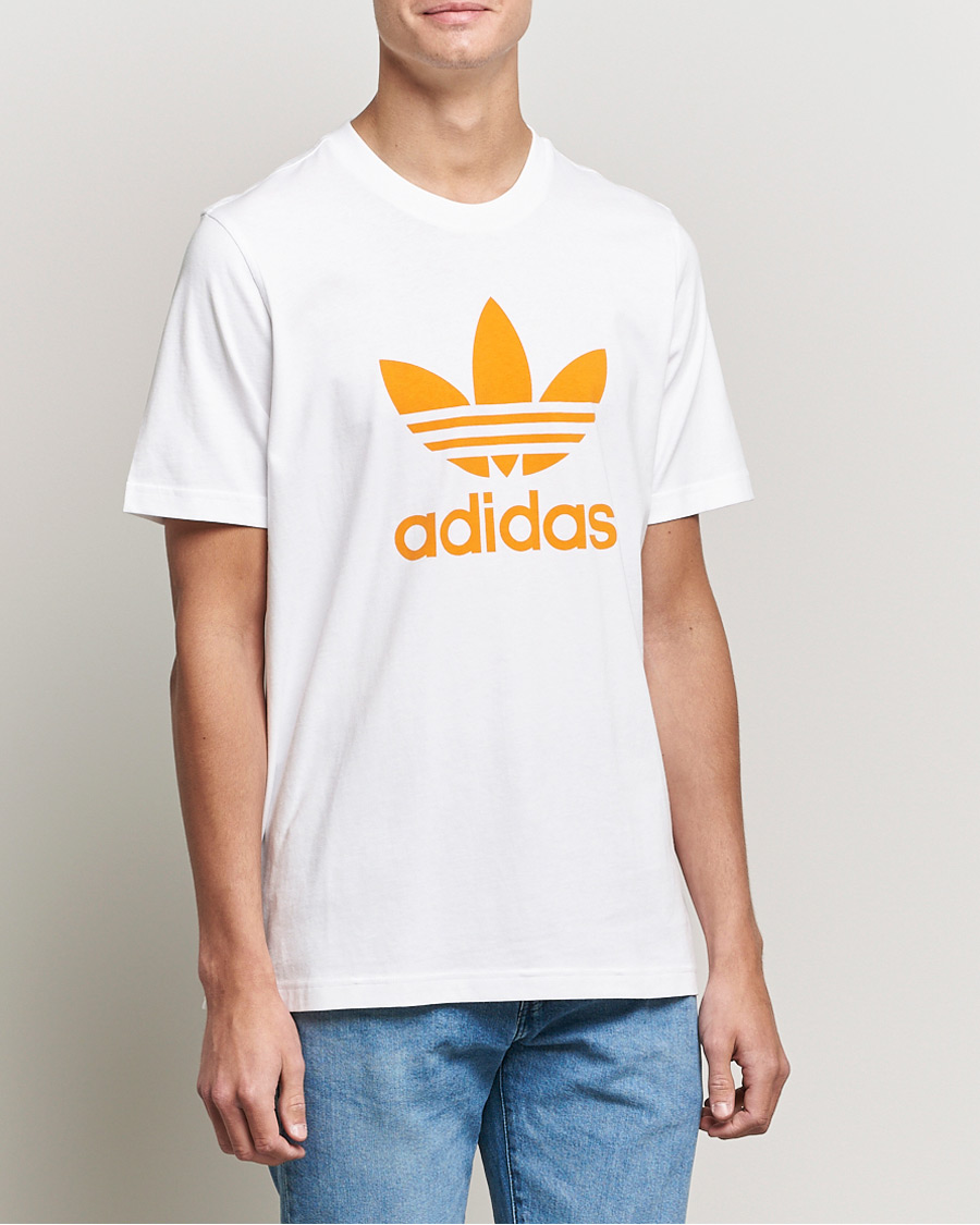 Herr | T-Shirts | adidas Originals | Trefoil Crew Neck Tee White/Orange