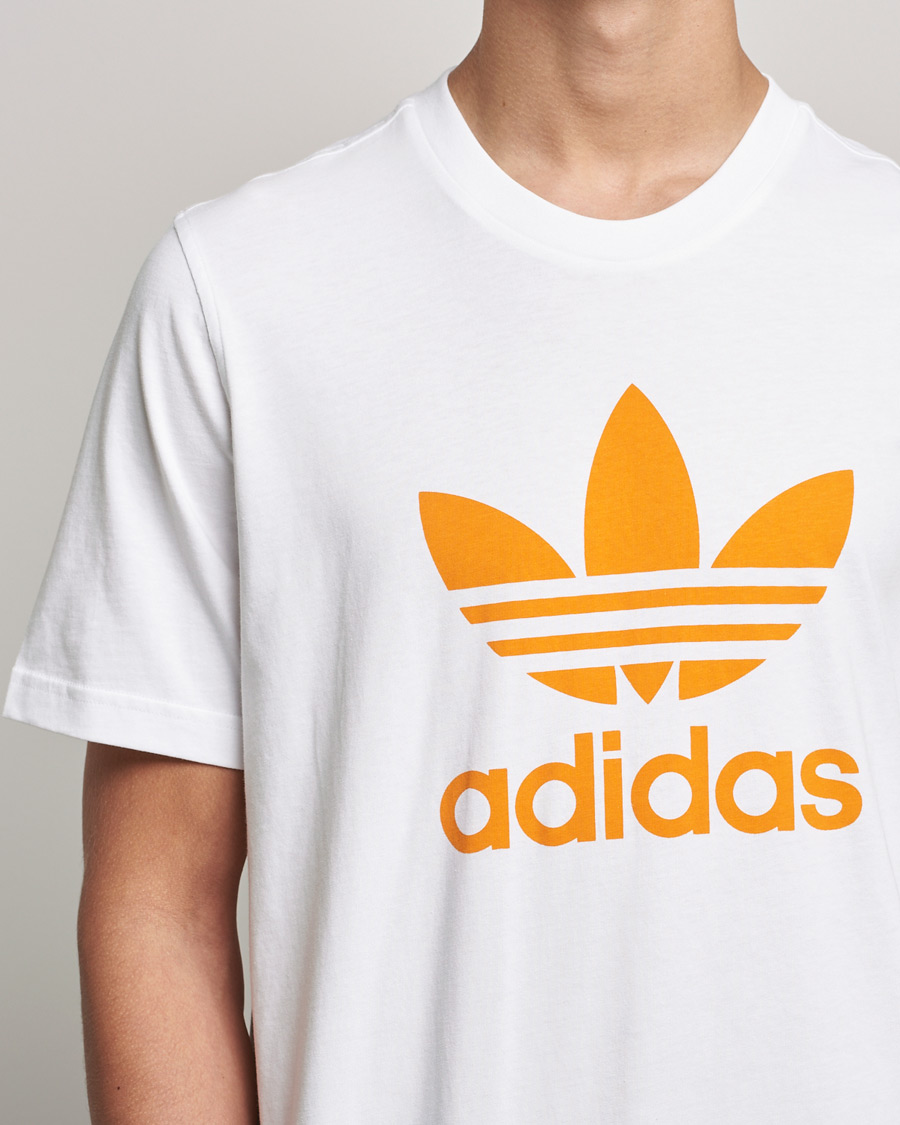 Herr | T-Shirts | adidas Originals | Trefoil Crew Neck Tee White/Orange