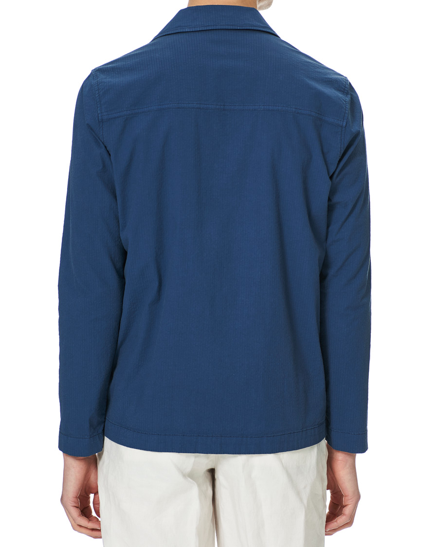 Herr | Skjortor | Altea | Seersucker Overshirt Navy