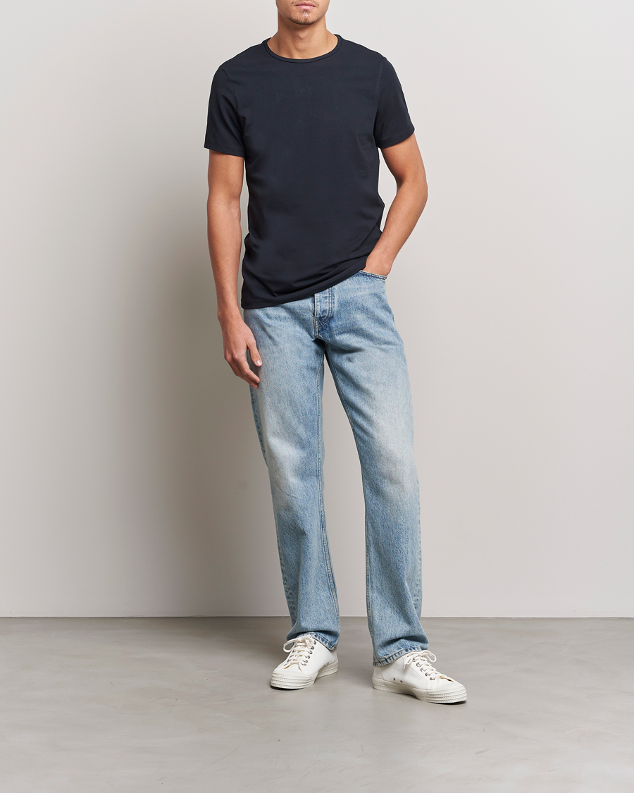 Herr | T-Shirts | Bread & Boxers | 2-Pack Crew Neck Tee Dark Navy