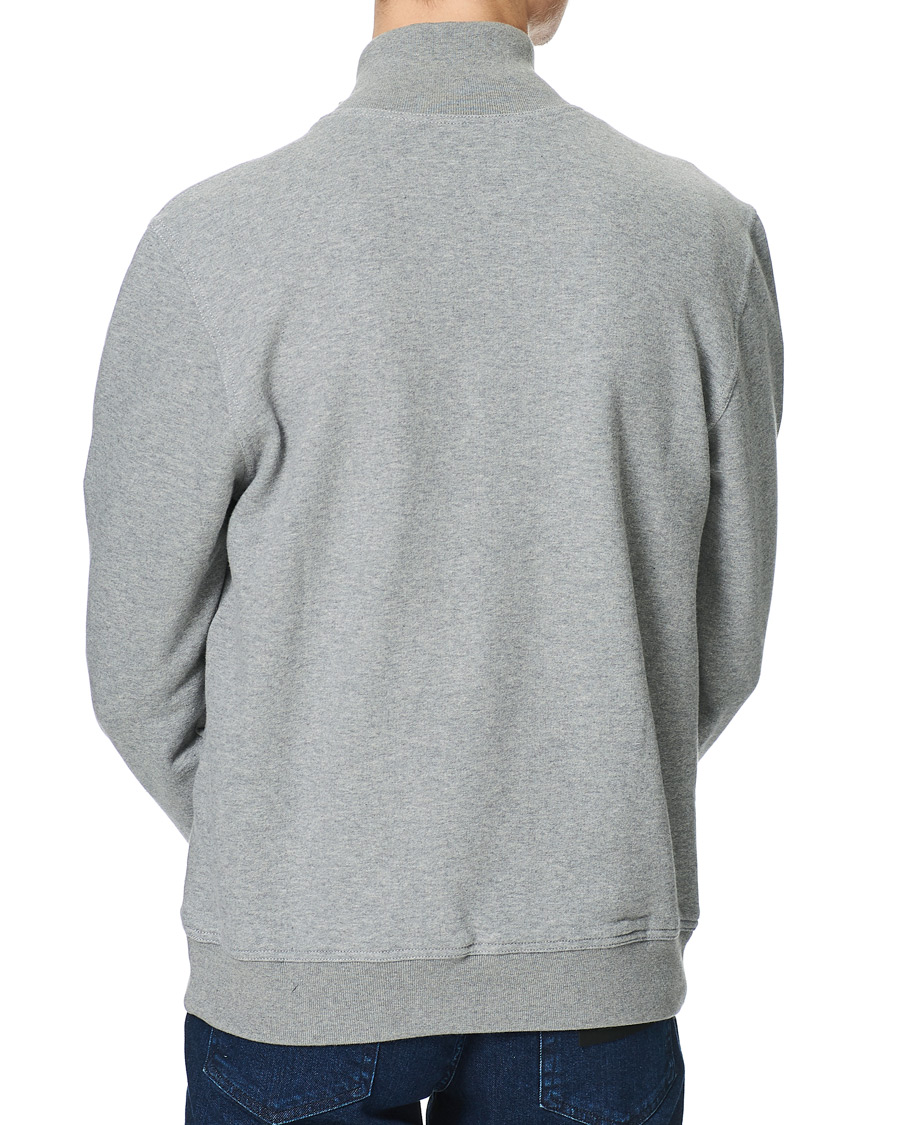 Herr | Tröjor | Brioni | French Terry Cotton Zip Sweater Light Grey