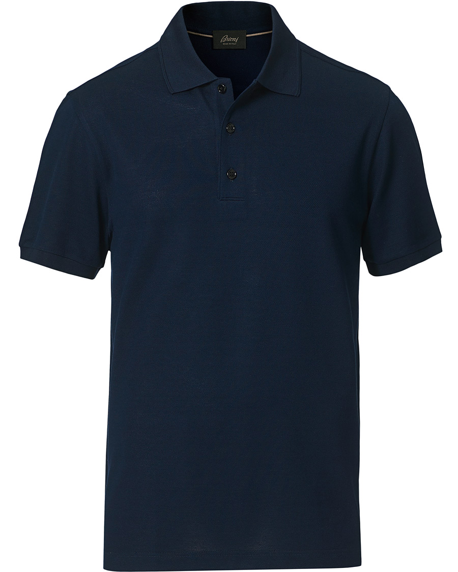 Herr | Pikéer | Brioni | Short Sleeve Piquet Polo Navy