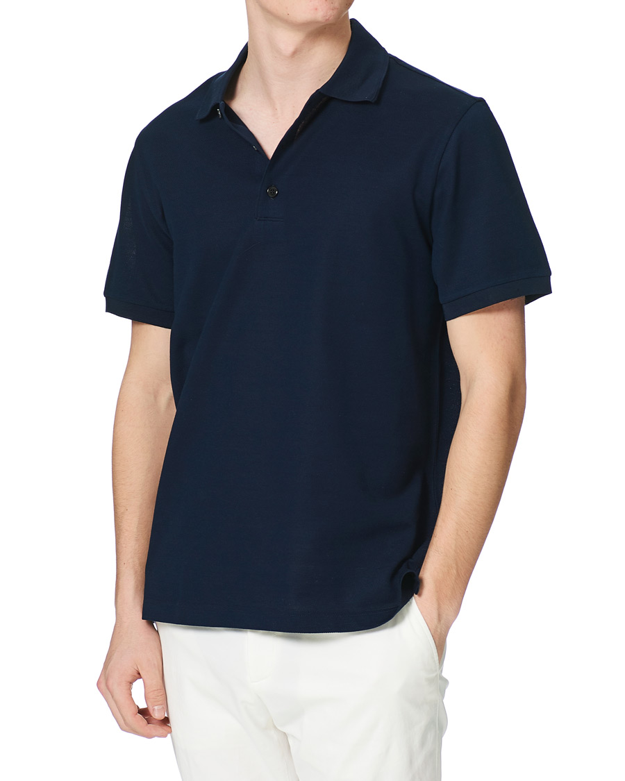 Herr | Pikéer | Brioni | Short Sleeve Piquet Polo Navy