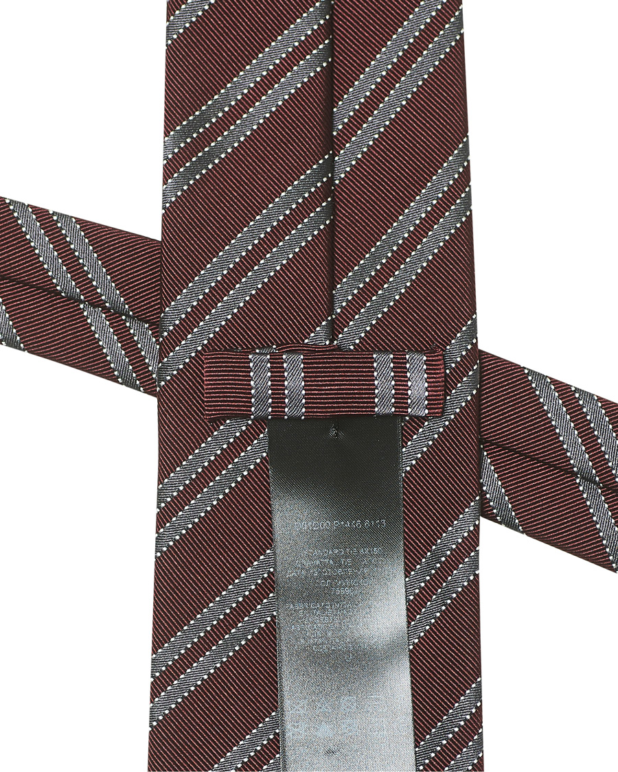 Herr | Brioni Regimental Stripe Silk Tie Burgundy 8 cm | Brioni | Regimental Stripe Silk Tie Burgundy 8 cm