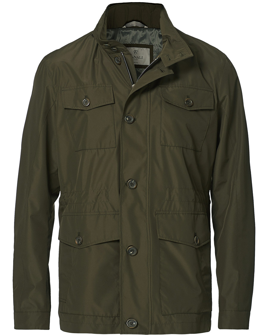 Herr | Jackor | Canali | Nylon Field Jacket Military Green