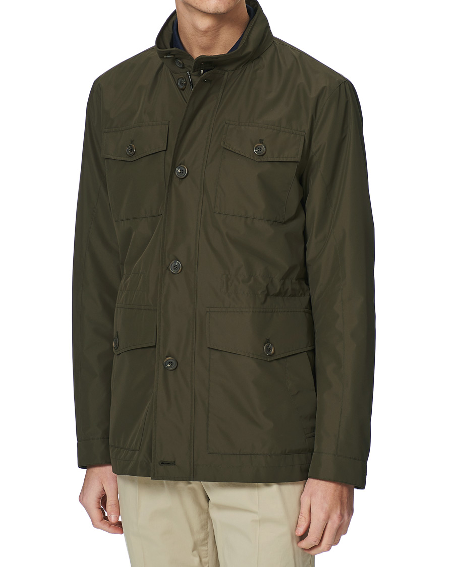 Herr | Jackor | Canali | Nylon Field Jacket Military Green
