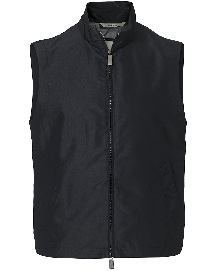 Herr | Jackor | Canali | Microfiber Nylon Gilet Navy