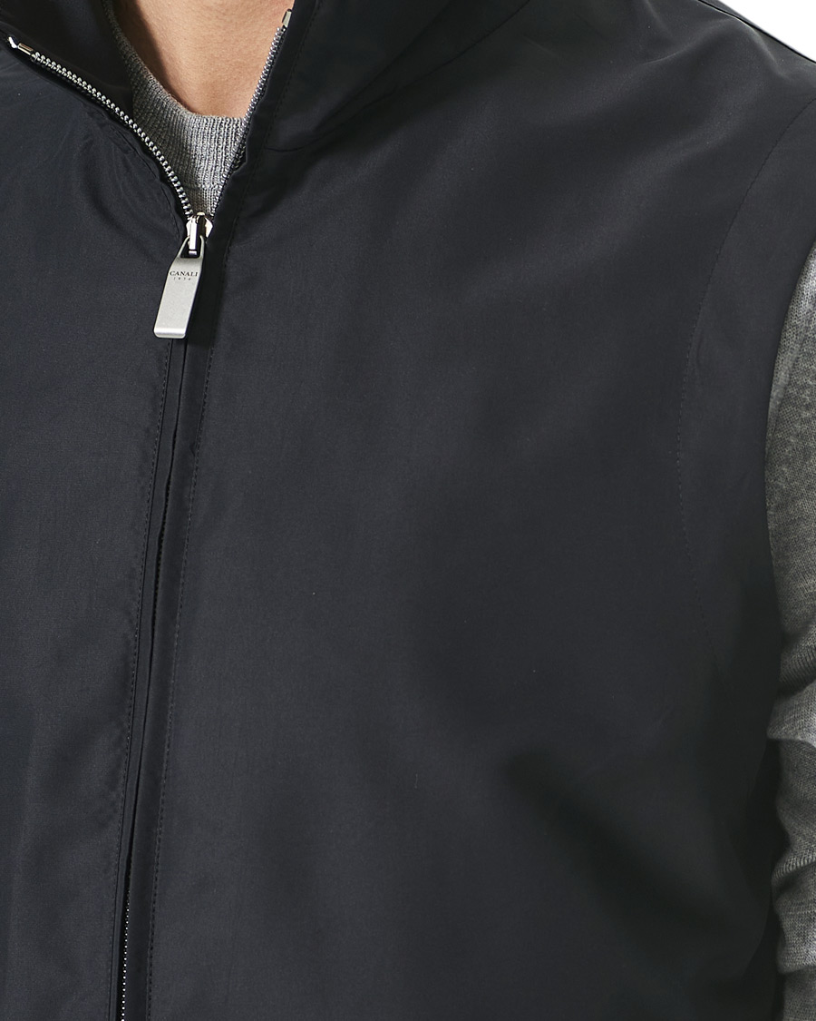 Herr | Jackor | Canali | Microfiber Nylon Gilet Navy