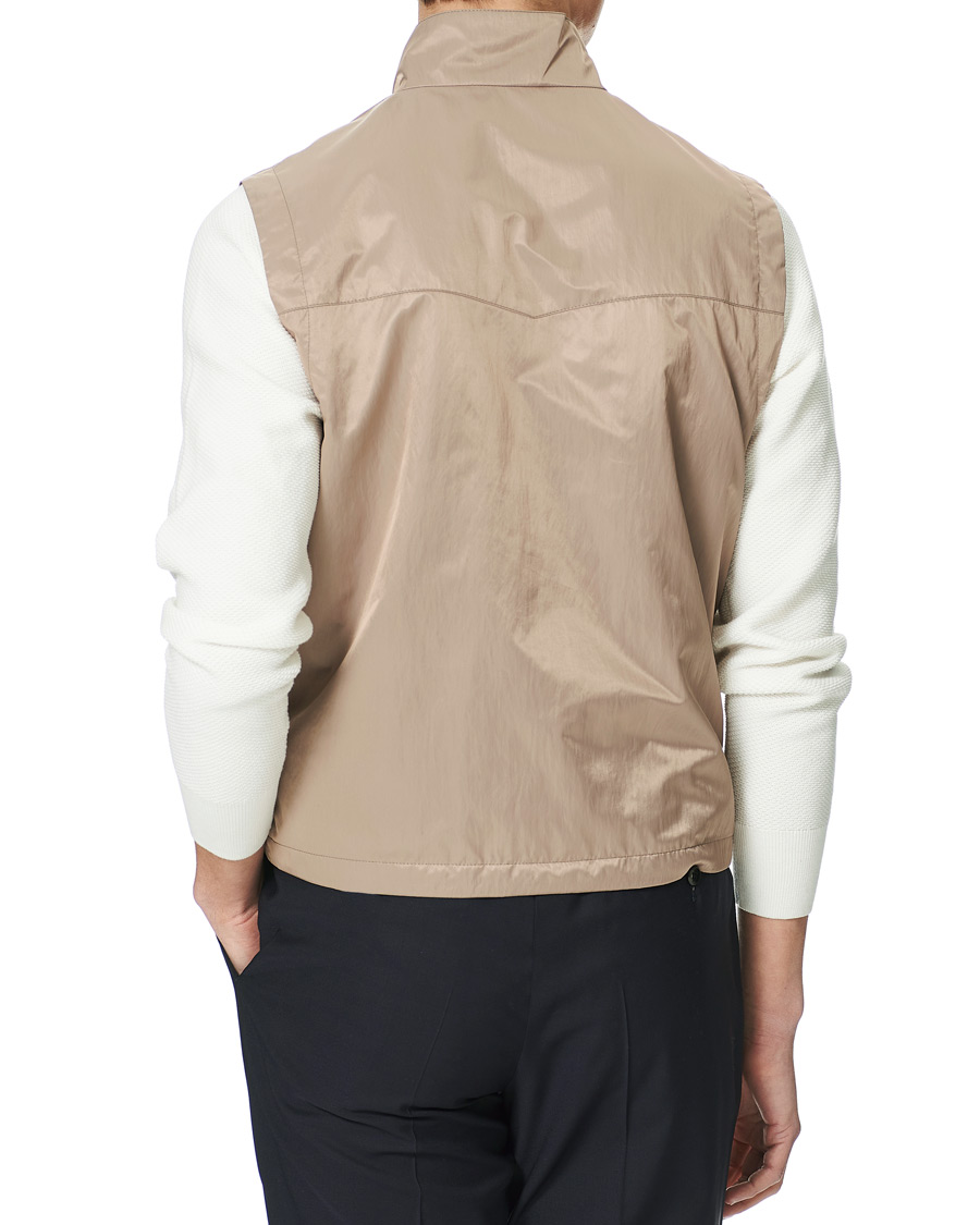 Herr | Jackor | Canali | Microfiber Nylon Gilet Beige