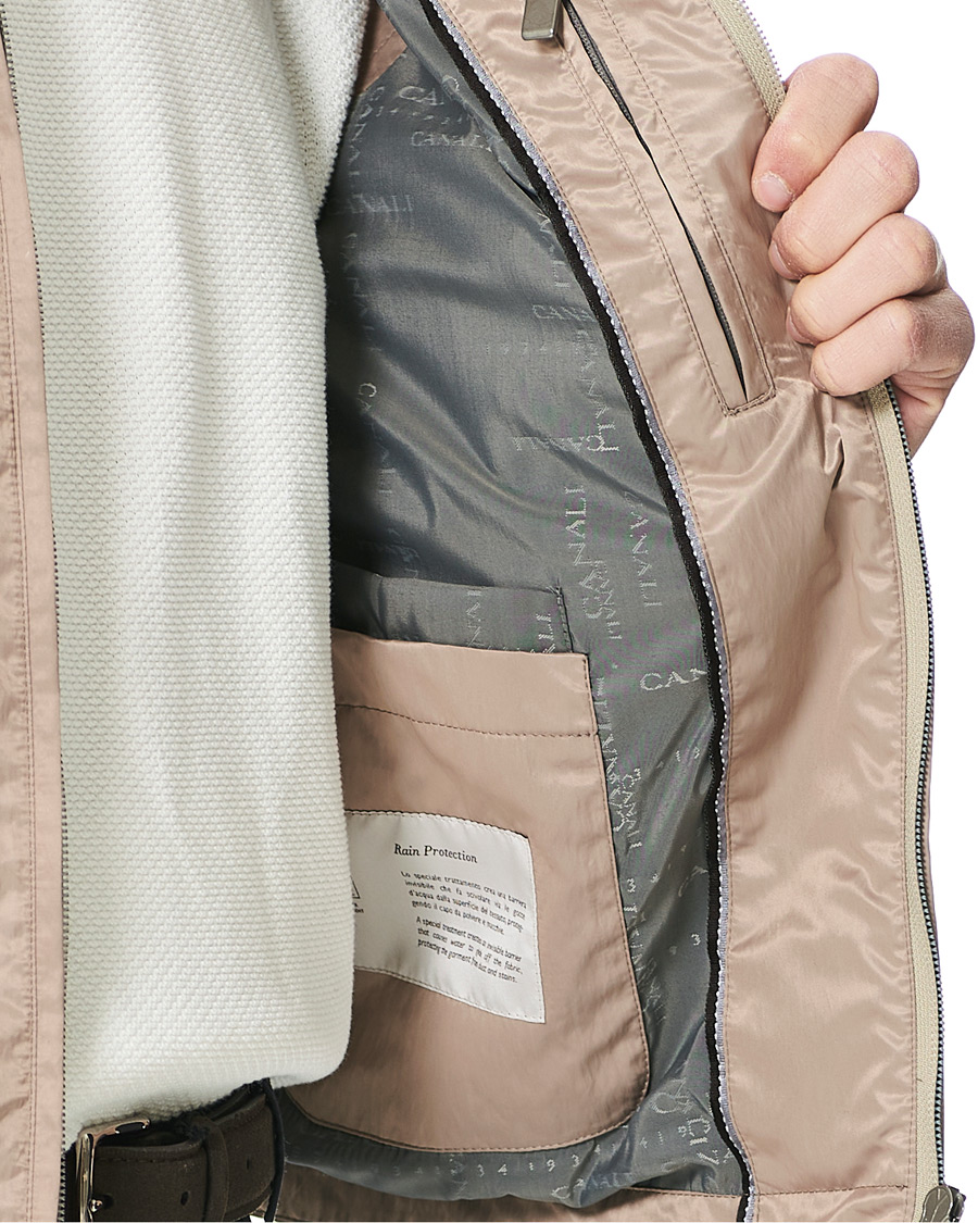 Herr | Jackor | Canali | Microfiber Nylon Gilet Beige