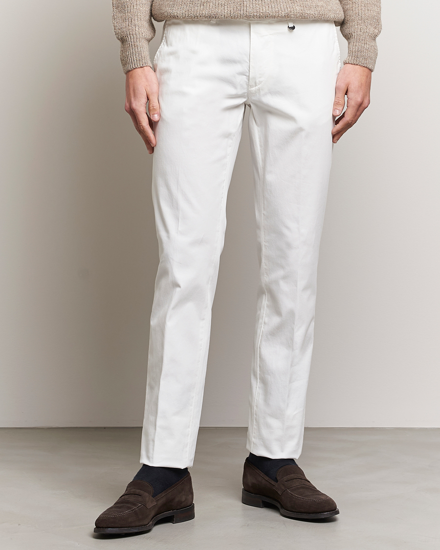 Herr | Chinos | Canali | Cotton Stretch Chinos Optical White