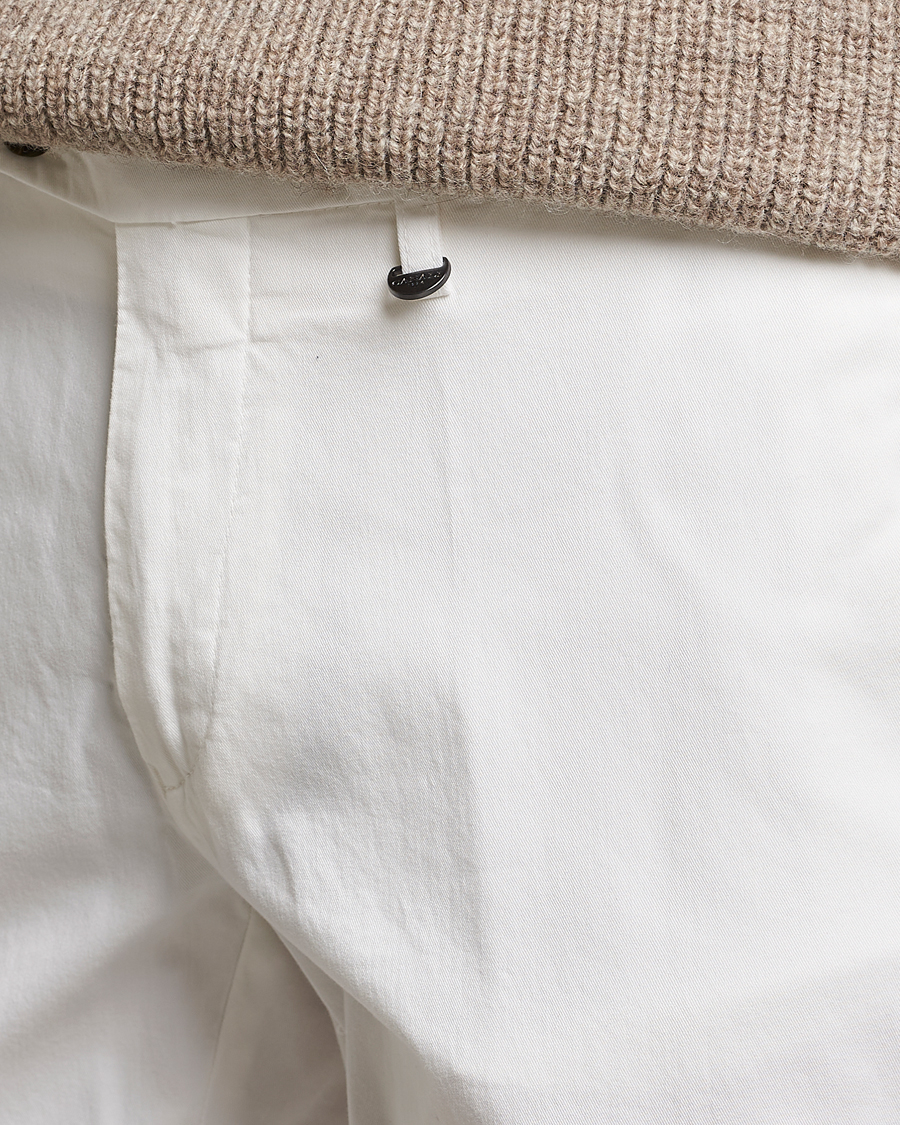 Herr | Byxor | Canali | Cotton Stretch Chinos Optical White