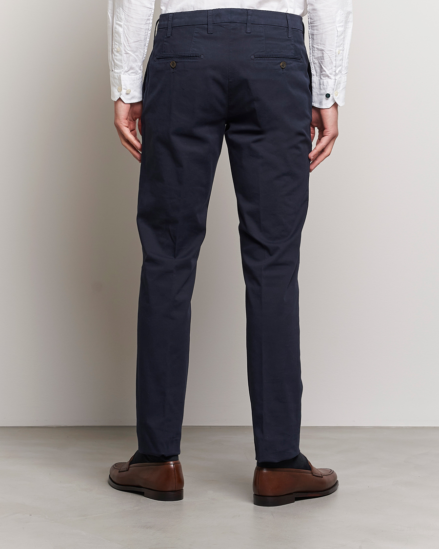 Herr | Byxor | Canali | Cotton Stretch Chinos Navy