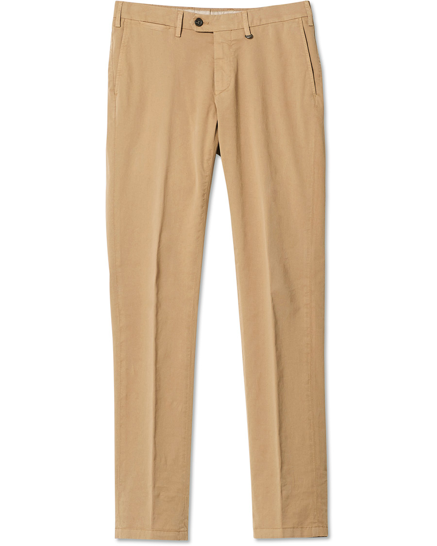 Herr | Byxor | Canali | Cotton Stretch Chinos Khaki