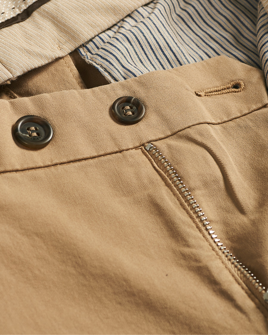 Herr | Byxor | Canali | Cotton Stretch Chinos Khaki