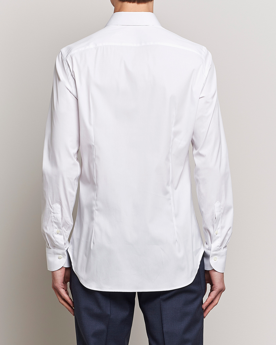 Herr | Skjortor | Canali | Slim Fit Cotton/Stretch Shirt White