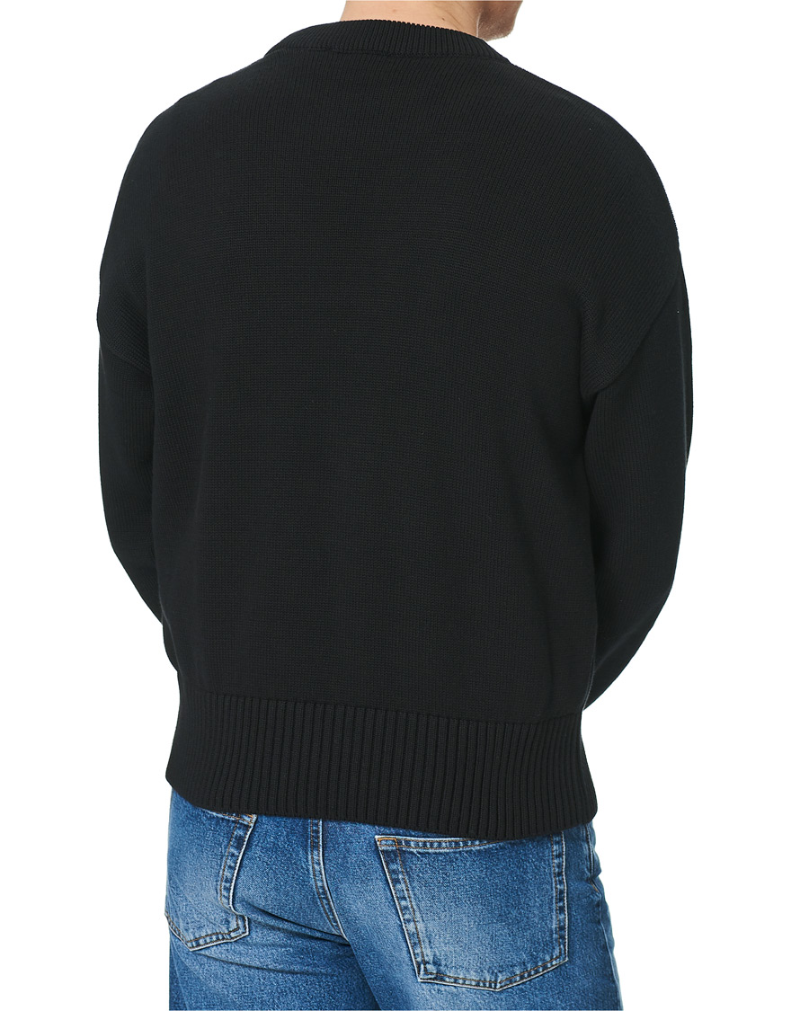Herr | Tröjor | AMI | Big Heart Knitted Crew Neck Black
