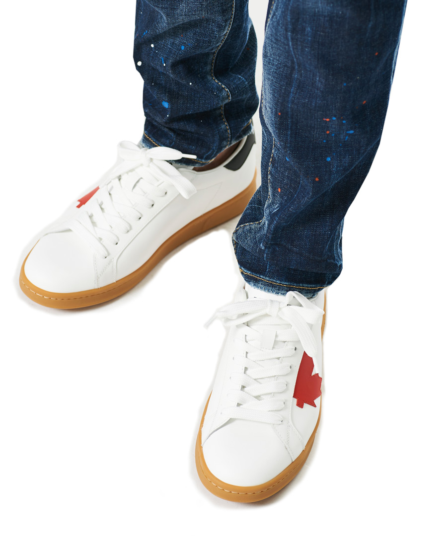 Herr | Dsquared2 Leaf Boxer Sneaker White | Dsquared2 | Leaf Boxer Sneaker White