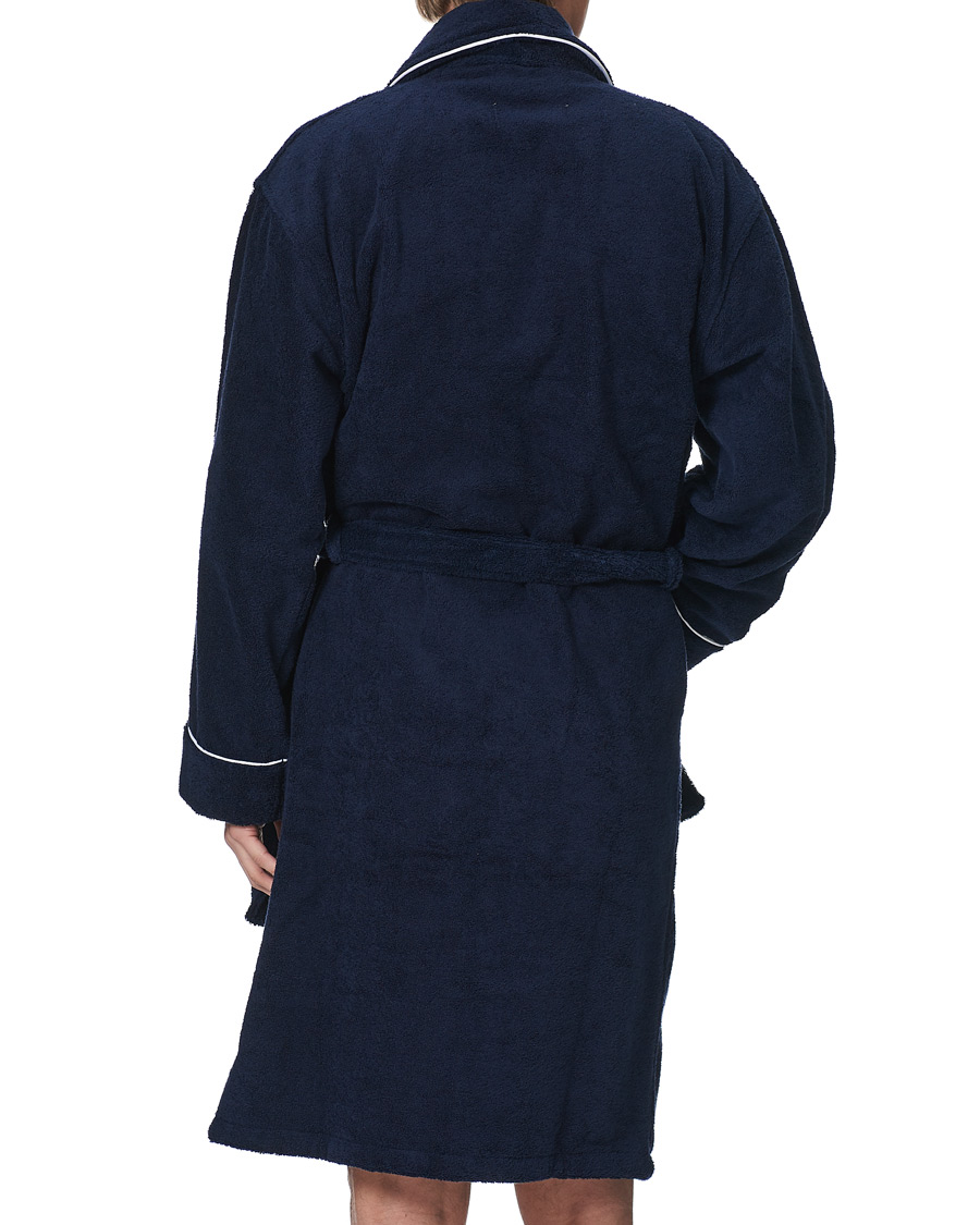 Herr | Pyjamas & Morgonrockar | Orlebar Brown | Elroy Piped Cotton Robe Navy