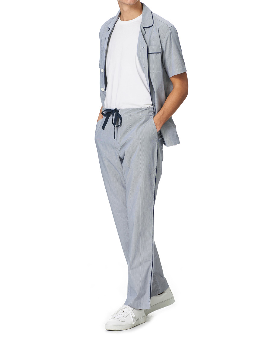 Herr | Pyjamas & Morgonrockar | Orlebar Brown | Alfred Relaxed Cotton Lounge Shorts Navy/White Stripe
