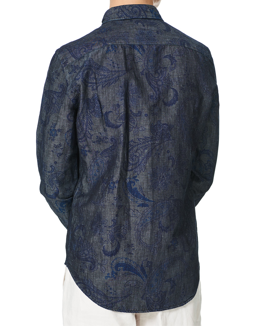Herr | Skjortor | Etro | Paisley Denim Shirt Indigo