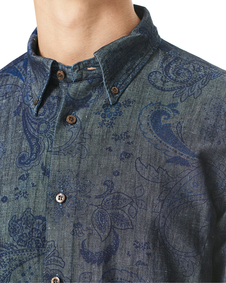 Herr | Skjortor | Etro | Paisley Denim Shirt Indigo