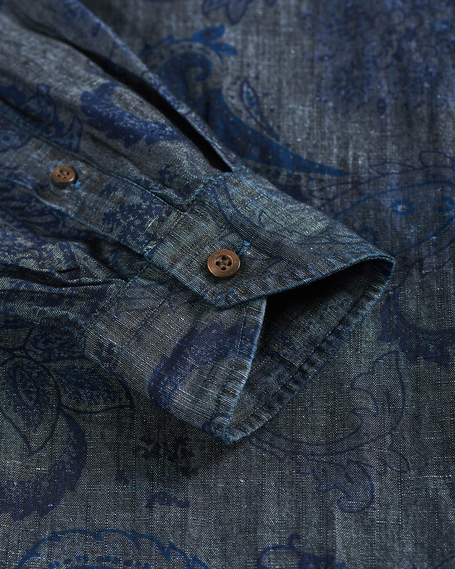 Herr | Skjortor | Etro | Paisley Denim Shirt Indigo