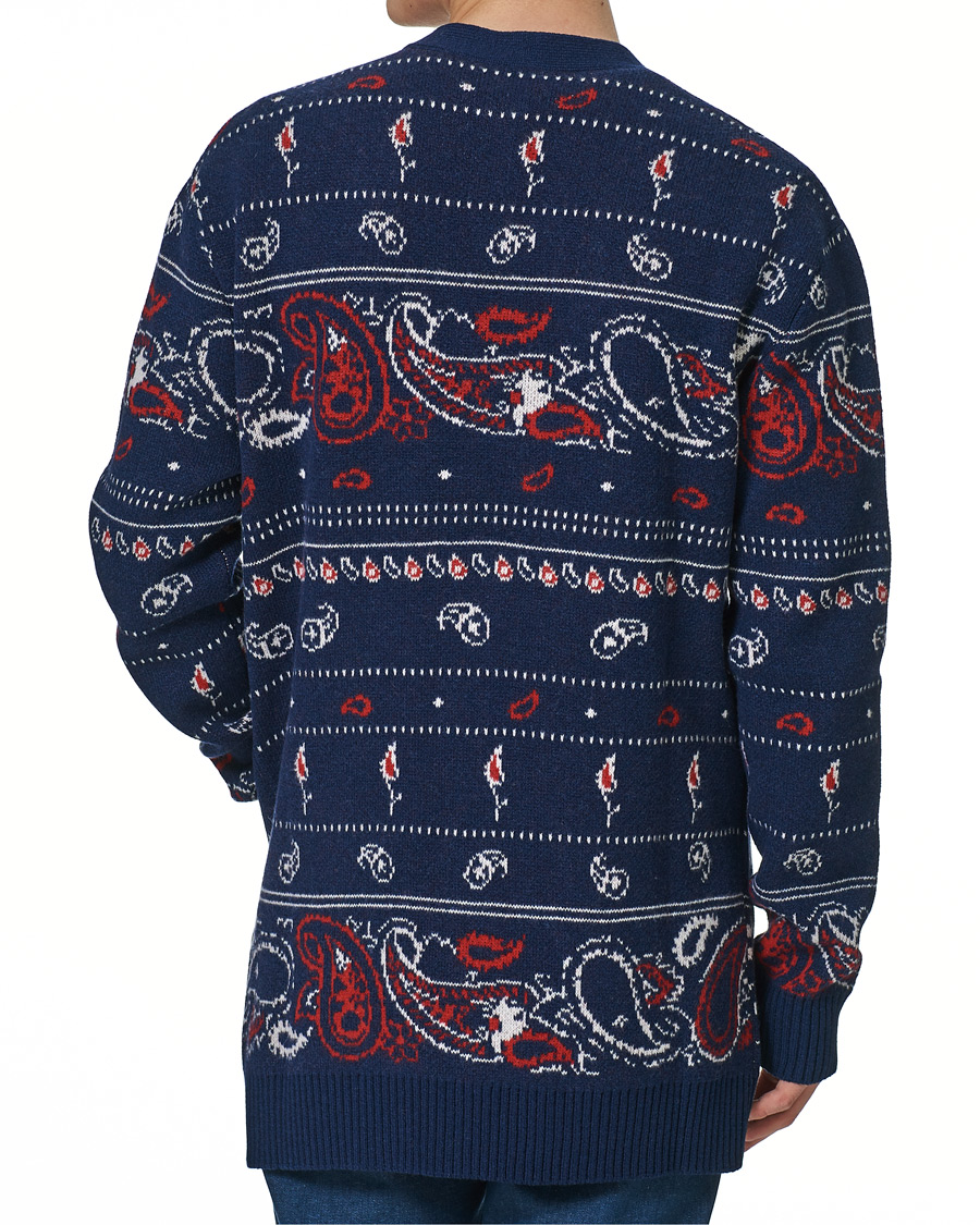 Herr | Tröjor | Etro | Jacquard Wool/Cashmere Cardigan Navy