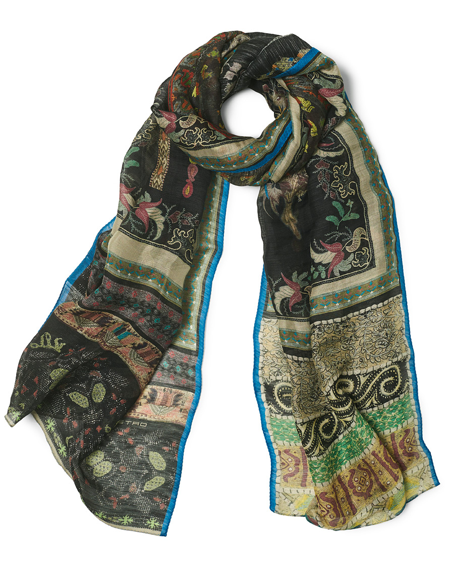Herr | Etro Shaal Nur Linen/Silk Scarf Beige/Black | Etro | Shaal Nur Linen/Silk Scarf Beige/Black