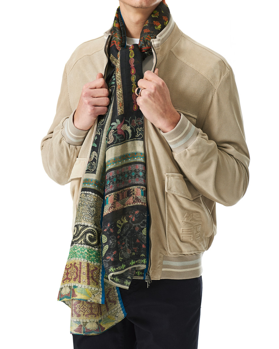 Herr | Etro Shaal Nur Linen/Silk Scarf Beige/Black | Etro | Shaal Nur Linen/Silk Scarf Beige/Black