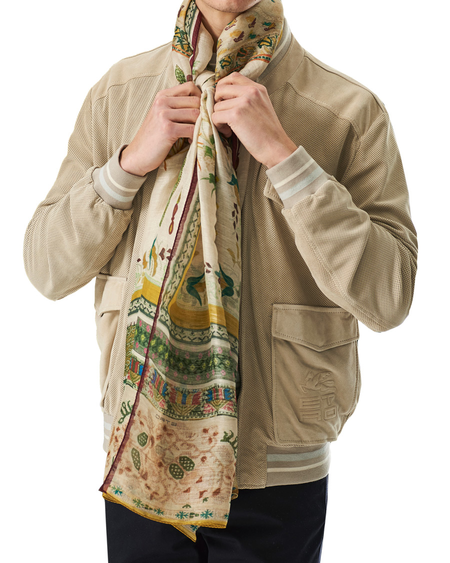 Herr | Etro Shaal Nur Linen/Silk Scarf Beige/Green | Etro | Shaal Nur Linen/Silk Scarf Beige/Green