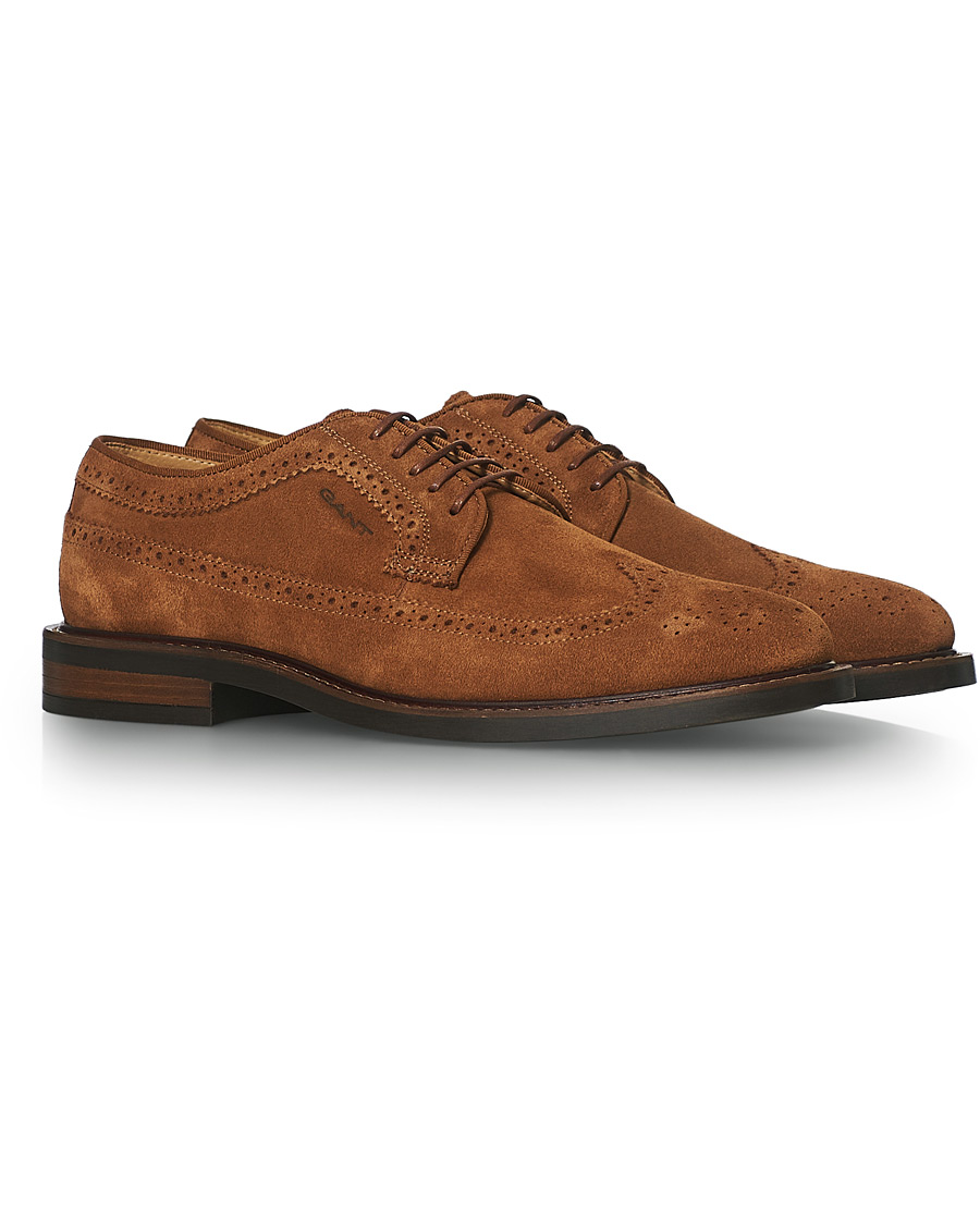 Herr | GANT St Akron Brouge Derby Cognac Suede | GANT | St Akron Brouge Derby Cognac Suede