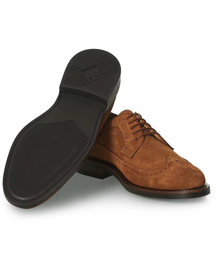 Herr | GANT St Akron Brouge Derby Cognac Suede | GANT | St Akron Brouge Derby Cognac Suede