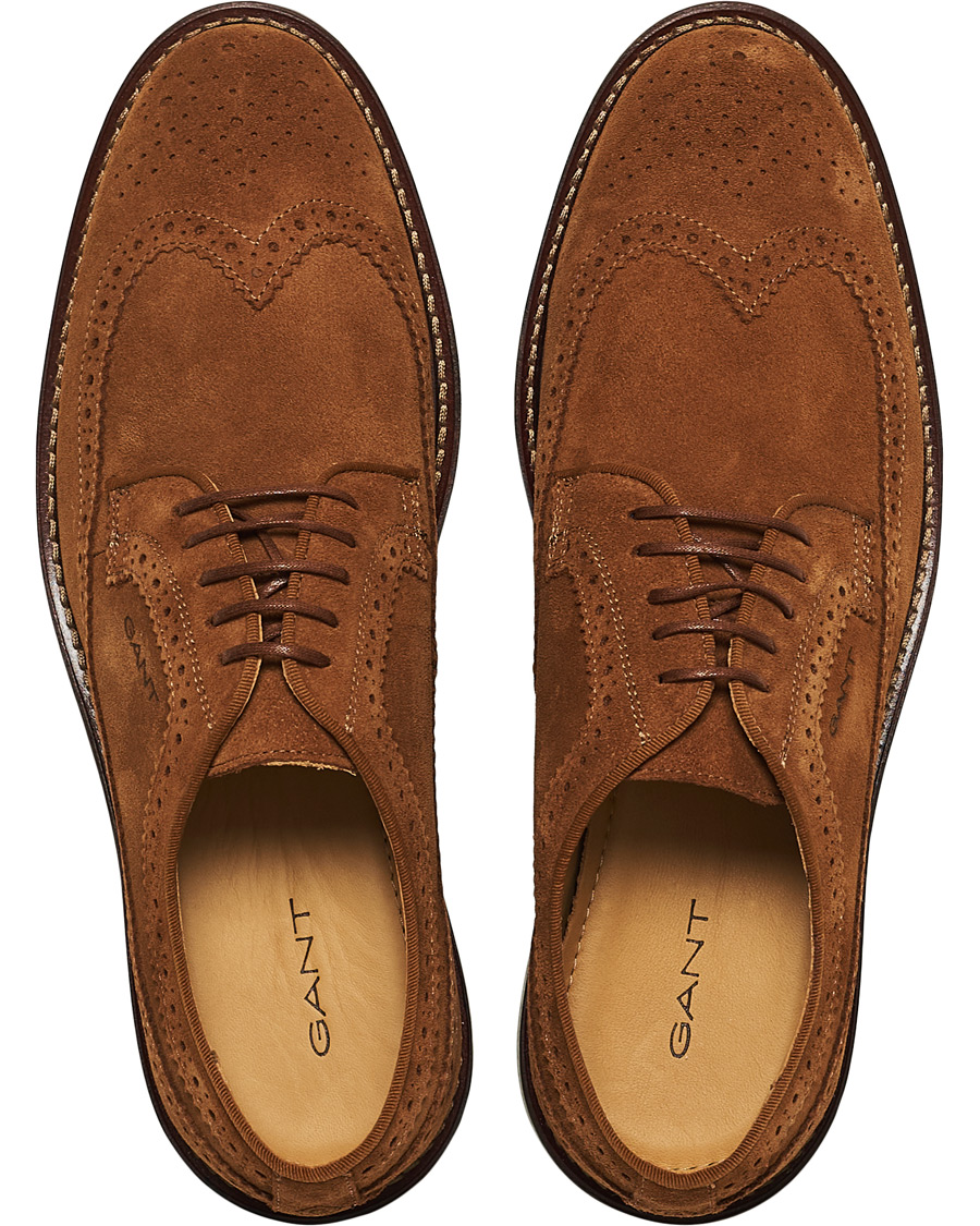 Herr | GANT St Akron Brouge Derby Cognac Suede | GANT | St Akron Brouge Derby Cognac Suede