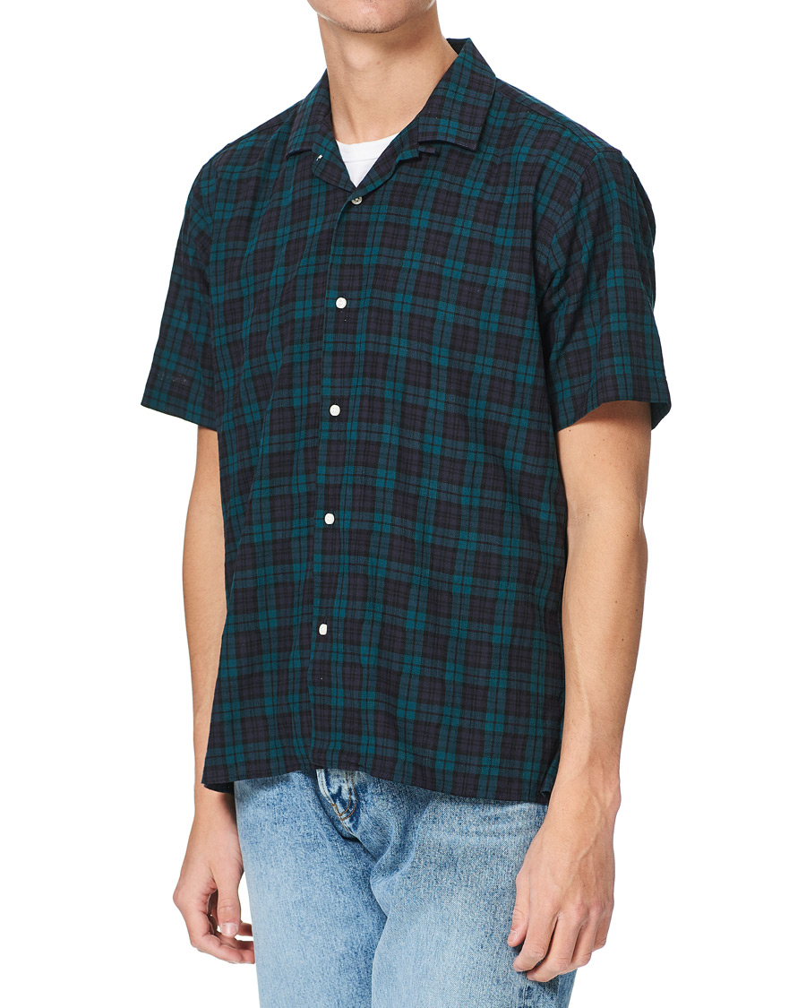 Herr | Skjortor | Gitman Vintage | Panama Cloth Camp Collar Shirt Blackwatch