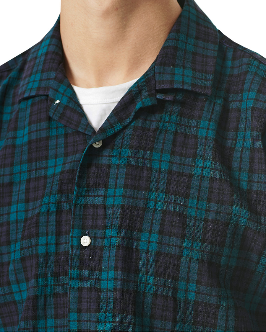 Herr | Skjortor | Gitman Vintage | Panama Cloth Camp Collar Shirt Blackwatch