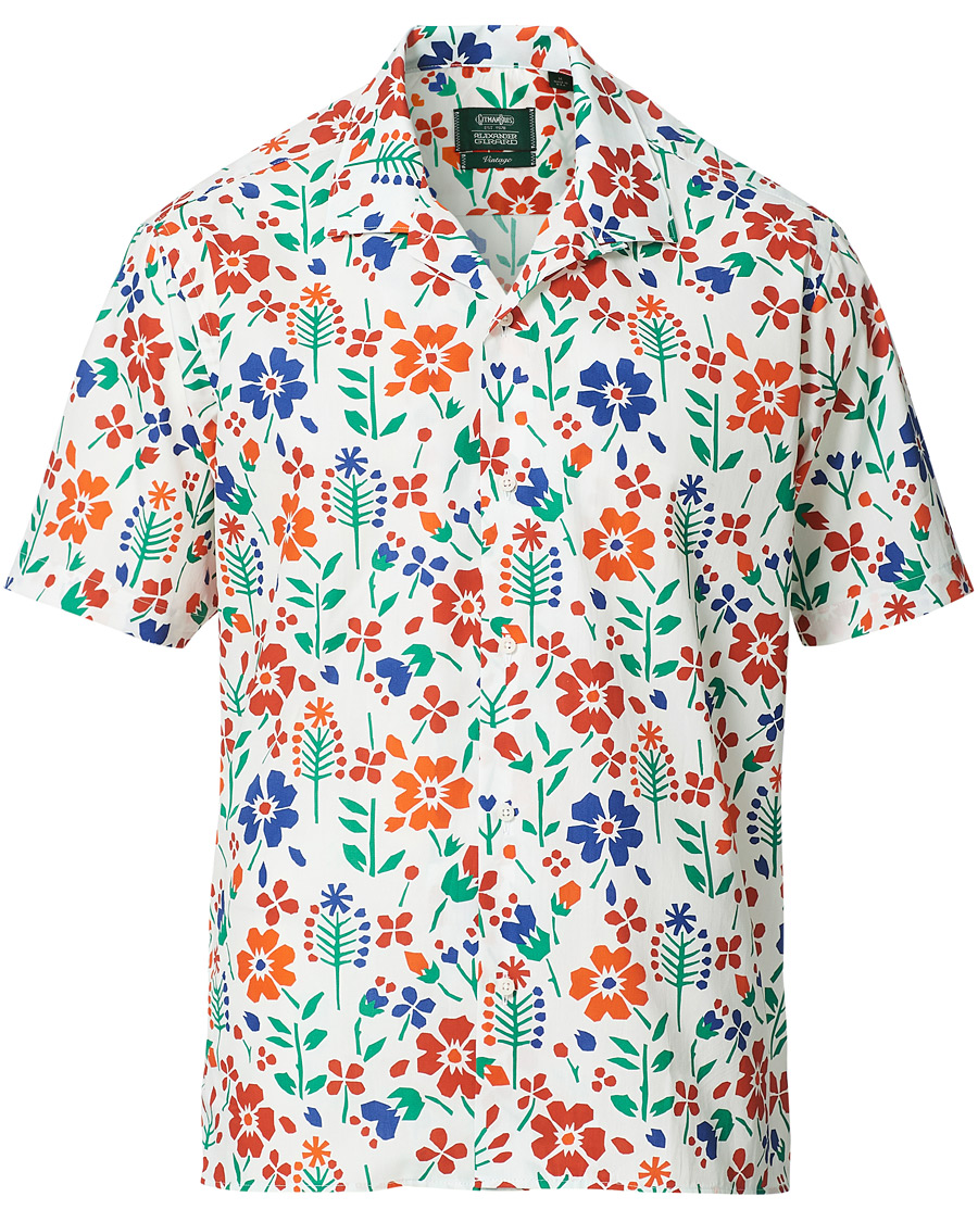 Herr | Skjortor | Gitman Vintage | Flores Camp Collar Shirt White/Orange