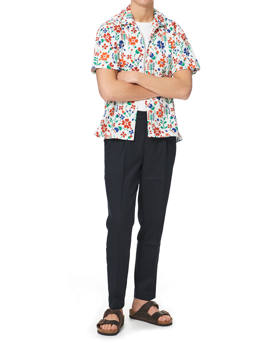 Herr | Skjortor | Gitman Vintage | Flores Camp Collar Shirt White/Orange