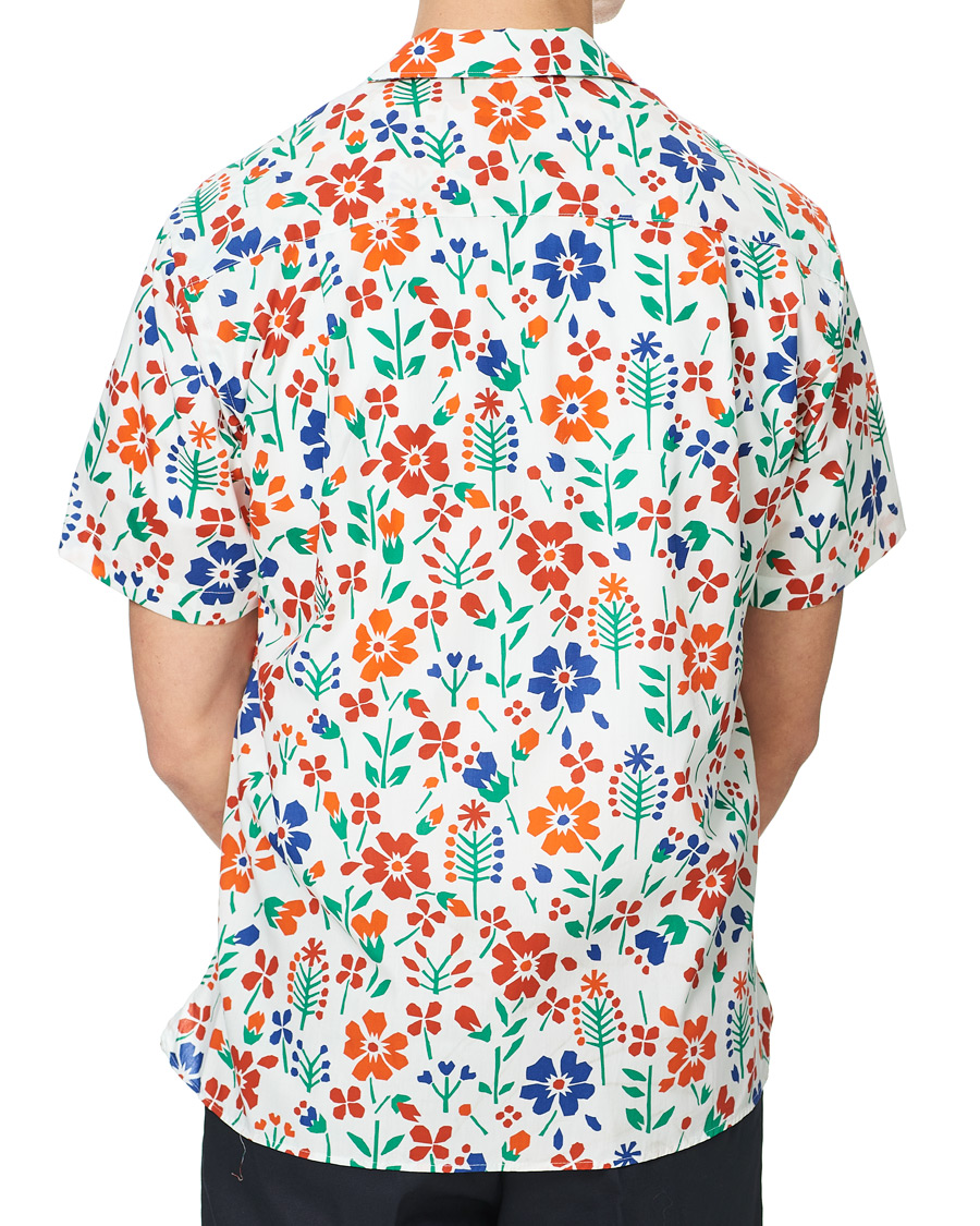Herr | Skjortor | Gitman Vintage | Flores Camp Collar Shirt White/Orange