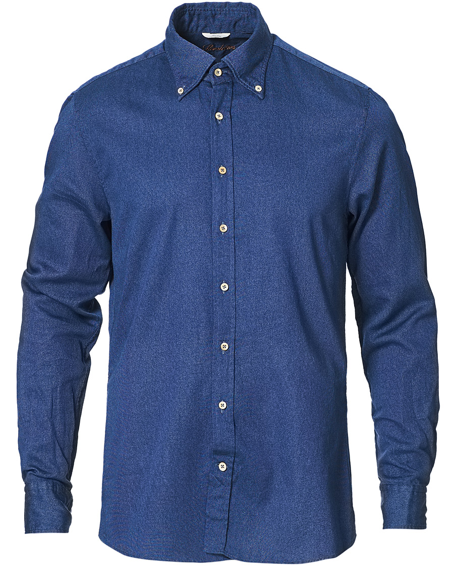 Herr | Skjortor | Stenströms | Slimline Washed Button Down Oxford Shirt Navy