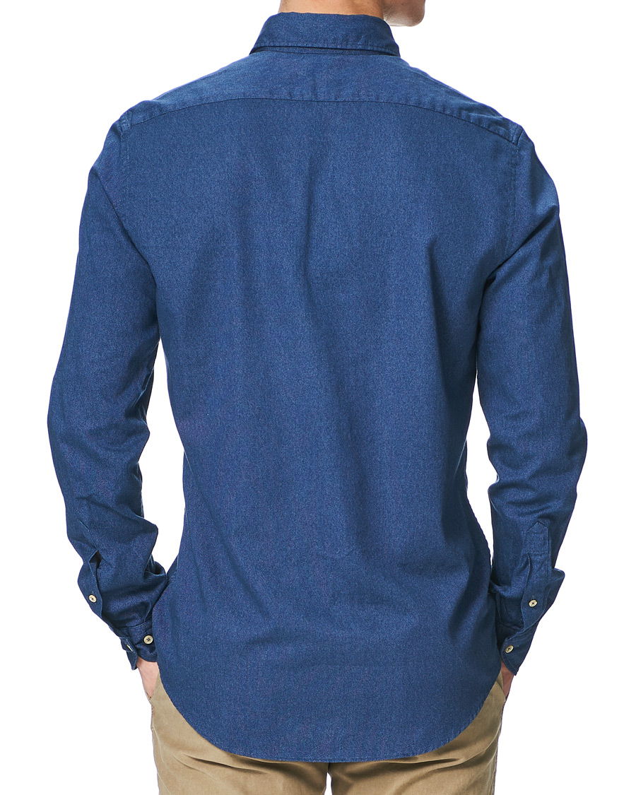 Herr | Skjortor | Stenströms | Slimline Washed Button Down Oxford Shirt Navy