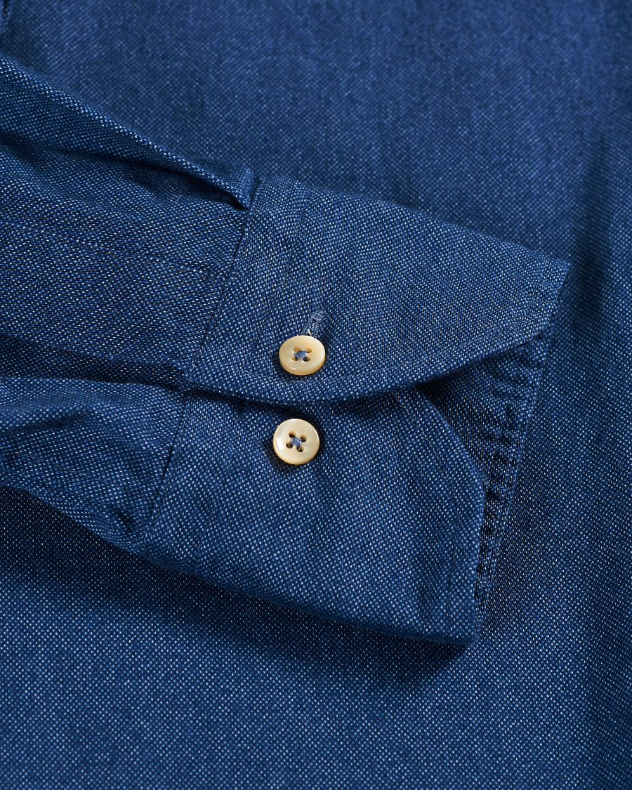 Herr | Skjortor | Stenströms | Slimline Washed Button Down Oxford Shirt Navy