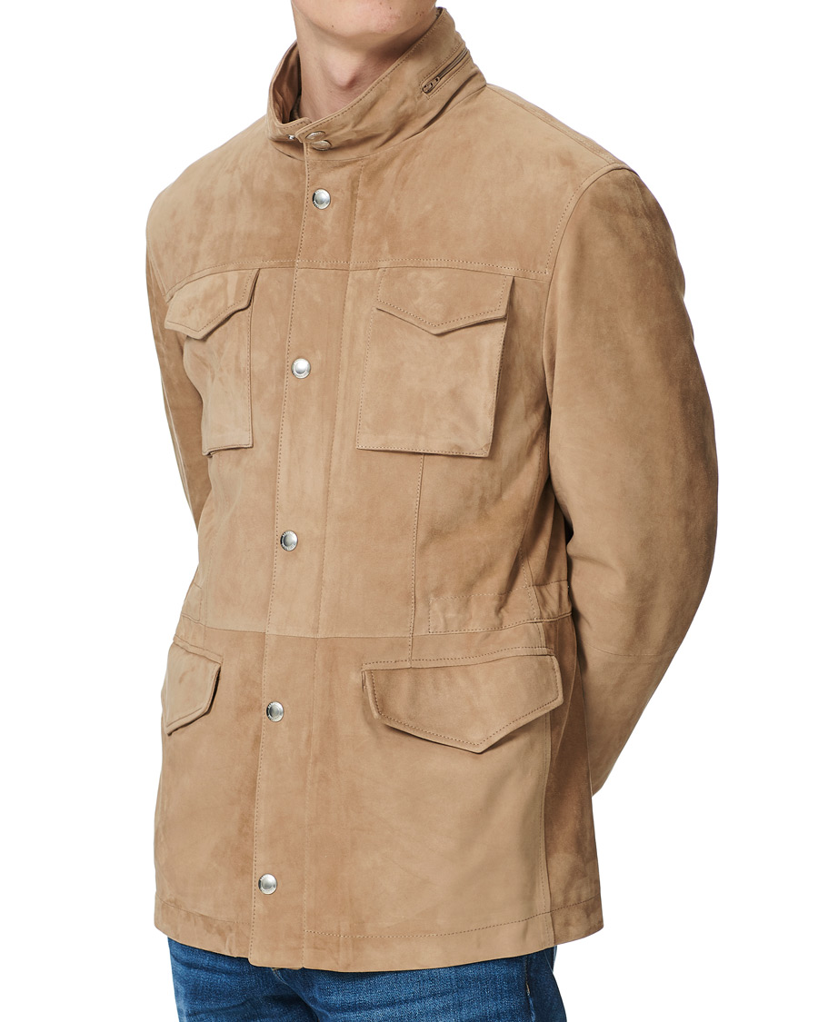 Herr | Jackor | Brunello Cucinelli | Suede Field Jacket Beige