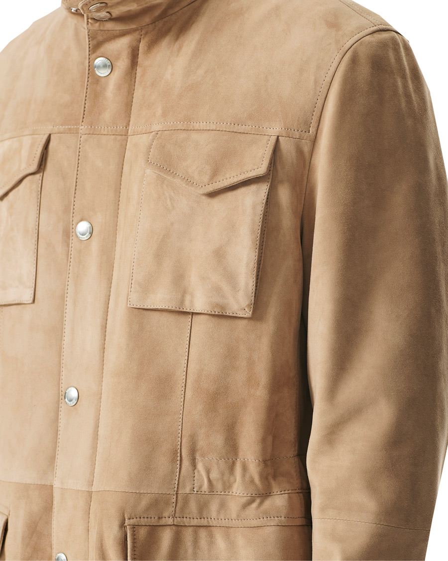 Herr | Jackor | Brunello Cucinelli | Suede Field Jacket Beige