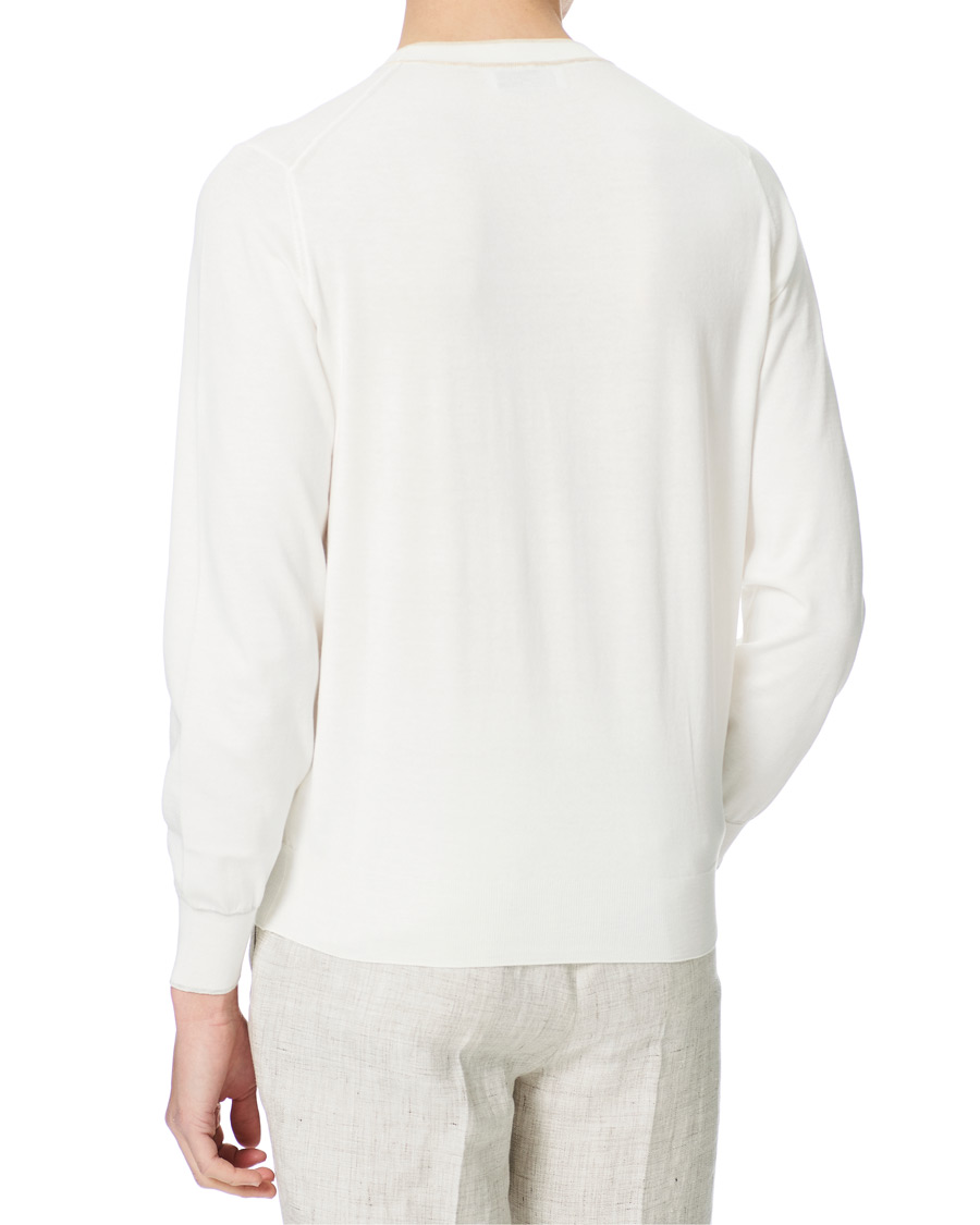 Herr | Tröjor | Brunello Cucinelli | Contrast Collar Crew Neck Sweater Panama