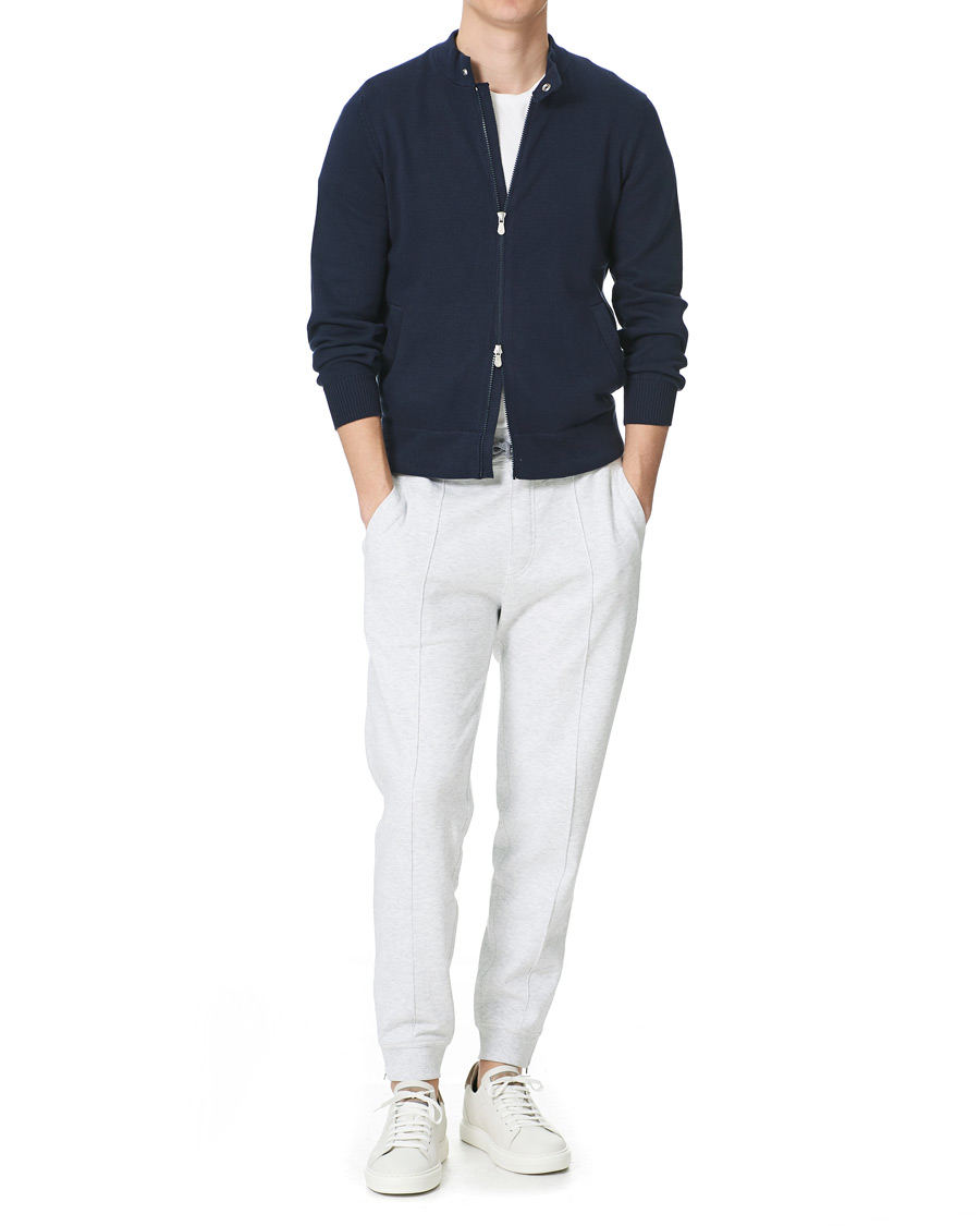 Herr | Byxor | Brunello Cucinelli | Soft Cotton Jersey Sweatpants Pearl Grey
